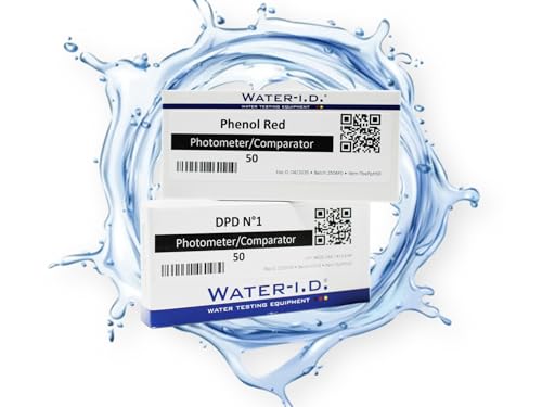 TEST ALL WATER - Water ID/Dpd No 1 & PH Bundle | Chlorine & pH Measurement | Compatible with PoolLab 1.0 & 2.0 | 50 Pack | For Pools, Spas & Aquatic Environments