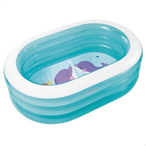 Image of Storio Oval Whale Inflatable Pool for Kids - Multicolor | Baby Swimming Pool for Toddlers | Whale Design Water Play Pool for Balcony, Garden & Outdoor | Safe PVC Splash Tub for Boys & Girls