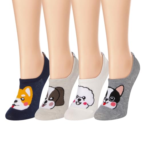 Image of Violet Mist Women's No Show Socks - Low Cut, Invisible, Non Slip Footies - Flat Boat Socks
