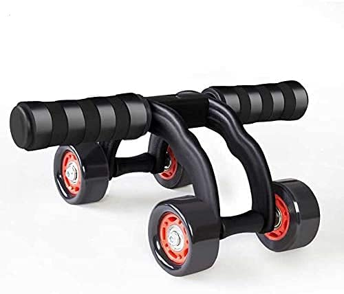 Anti Skid Four Wheel Total Body AB Roller Exerciser for Abdominal Stomach Exercise Training with Knee Mat Steel Handle for Unisex.-image-28