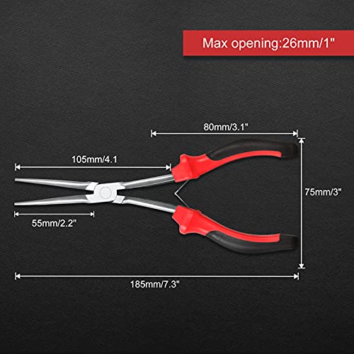Image of 7.5 Inches Needle Nose Pliers Mini Extra Long Needle Nose Pliers Precision Wire Plier Non-Serrated Jaw Repair Tool for Jewelry Making Wire Bending Small Object Gripping Work On Narrow Place