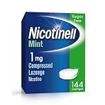 Nicotinell Mint Lozenge 1mg (144 Lozenges), Stop Smoking Aid, Sugar Free Nicotine Lozenges, Fresh Mint Flavour, 1mg Regular Strength for Light Smokers, Quit Smoking Aid