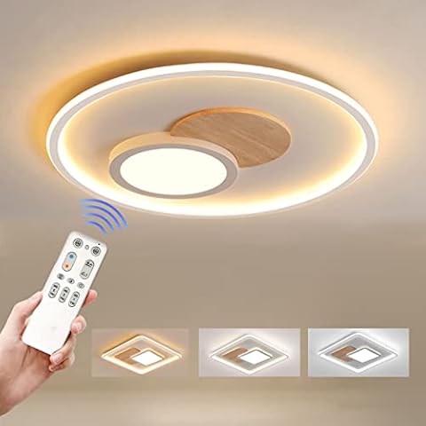FitzMia LED Deckenleuchte, Deckenlampe mit Holz Cover