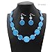 Jules D.Chunky Beads Necklace Colorful Shell Necklace Fashion Statement Necklace Set for Women Gifts (Light Blue)