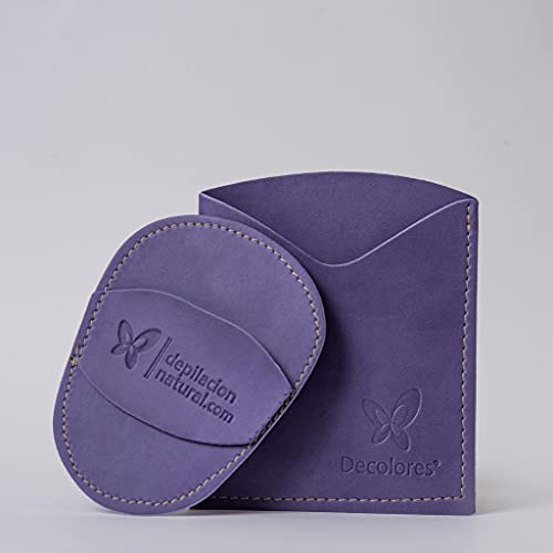 Decolores - Guante Depilatorio Corporal - Depilación Natural de Silicio - Estuche y 10 Láminas de Silicio - Depiladora sin Dolor y Natural - Piel Suave y Perfecta - Vegano - Color Malva
