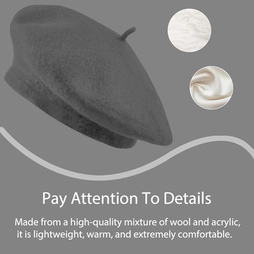 Image of Jolbndcv 6PCS Beret, French Beanie, Outdoor, Winter, Fashion Lady Hat | One Size Fits Most,Solid Color,Stretchable,for All Season