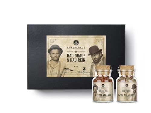 Ankerkraut Bud Spencer & Terence Hill Geschenk-Box, mit Westernpfanne und Pasta alla Napoli, Gewürz-Geschenk in hochwertiger Box