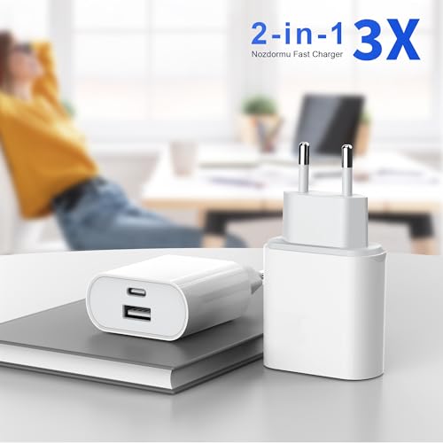 Moscsaz USB C ladegerät für iPhone 15/15 Pro/15 Pro Max/15 Plus /14/13 /12/11/X/XR/XS/Mini, 20W Type C Netzteil USBC Adapter Schnellladegerät Stecker Steckdose Ladestecker Netzstecker Ladeadapter