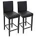 Produktbild 2X Barhocker Barstuhl M37 Leder ~ schwarz, dunkle Füße
