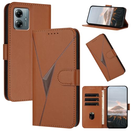 Étui Motorola Moto G Power 2025 marron anti-chute avec porte-cartes