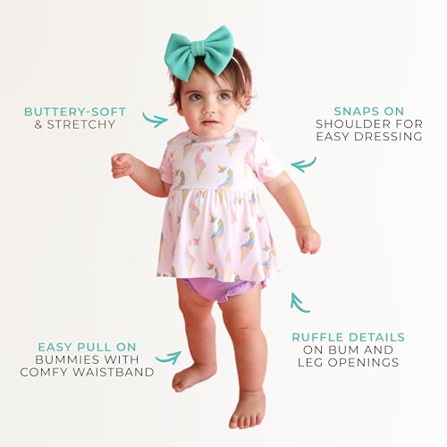 Posh Peanut Two Piece Set - Short Sleeve Peplum Top & Shorts Set - Breathable Viscose from Bamboo Baby Girl Outfits4