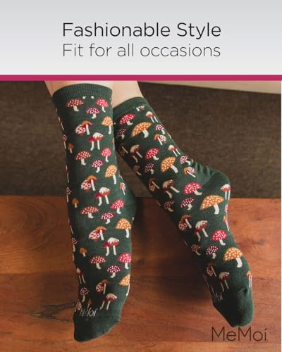 MeMoi Mushroom Field Rayan Blend Crew Sock4