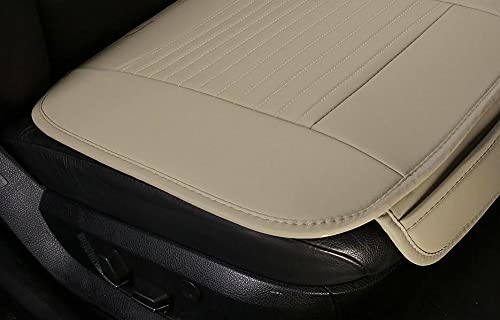 Edealyn (2Pcs Pu Leather Car Seat Cover Car Accessories Car Seat Protector Seat Covers Universal Car (19.7 Inches Deep × 20.87 Wide) (Beige-N) #TOP5