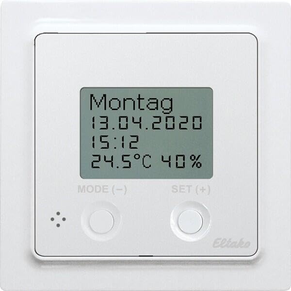 Capteur thermo-hygrostat Eltako FUTH55ED/12-24 V UC-wg sans fil avec écran