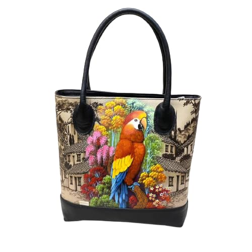 Bolso de mano de cuero auténtico, bolso de hombro para mujer, diseños únicos pintados a mano