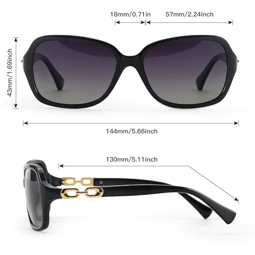 Image of SIPHEW Women's Polarized Sunglasses w UV400 Protection,Classic Sun Glasses | Vintage Sunnies,Wraparound Shade,Lightweight & Comfortable,Big Sunnies eyewear,Driving,Outdoors