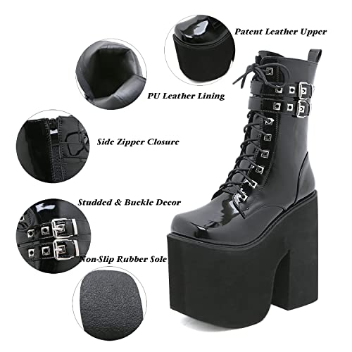 Bottines plateforme cloutées pour vos soirées et festivals punk gothiques