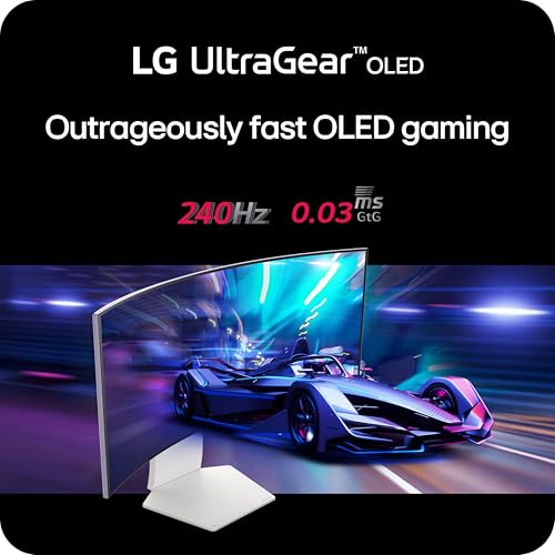 Image of LG 34GS95QE 34-inch Ultragear OLED Curved Gaming Monitor WQHD 1440p 800R 240Hz 0.03ms AMD FreeSync Premium Pro NVIDIA G-Sync HDMI 2.1 DisplayPort Tilt /Height /Swivel Stand White