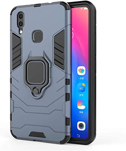 Image of Robot Armor Shockproof Soft TPU and Hard PC Back Cover with Ring Case for Vivo V9 Pro /Vivo 1851 - Blue