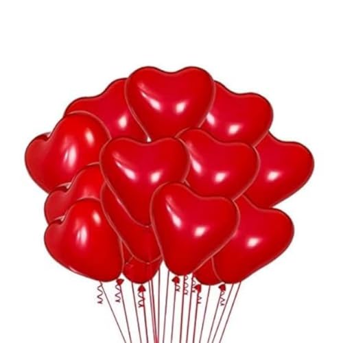 Image of HK Balloons Heart Shaped Balloon (Red) - Pack of 50