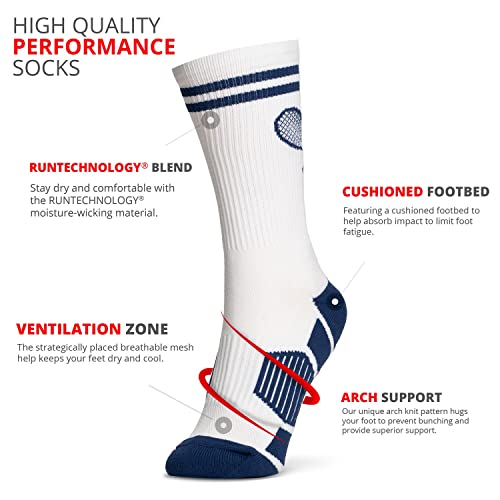ChalkTalkSPORTS Tennis Performance Crew Socks - Crossed Racquets - Youth & Adult - Multiple Colors - Tennis Mid-Calf Socks3