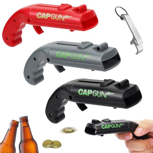 3 Stück Cap Gun,Cap Gun Flaschenöffner Pistole, Kronkorken Pistole,Geschenke für Männer, Getränkedosen öffner Lustiger Flaschenöffner Bierdeckelpistole, Gadgets für Männe- (Schwarz, Grau, Rot) 3 Stück Cap Gun,Cap Gun Flaschenöffner Pistole, Kronkorken Pistole,Geschenke für Männer, Getränkedosen öffner Lustiger Flaschenöffner Bierdeckelpistole, Gadgets für Männe- (Schwarz, Grau, Rot)