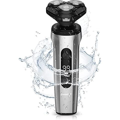SweetLF Electric Shaver Men Wet and Dry Shaver, Razor 3 in 1 Electric Shaver Rotary 5D Removable Razor Beard Trimmer Nose IPX7 Waterproof Type-C Rechargeable for Travel (Grey) Cover
