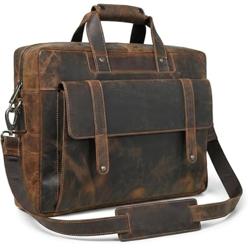 Image of Genuine Leather briefcases for men 17 inches computer bag for mens | Laptop bag, Work bag, Business and Office Bag