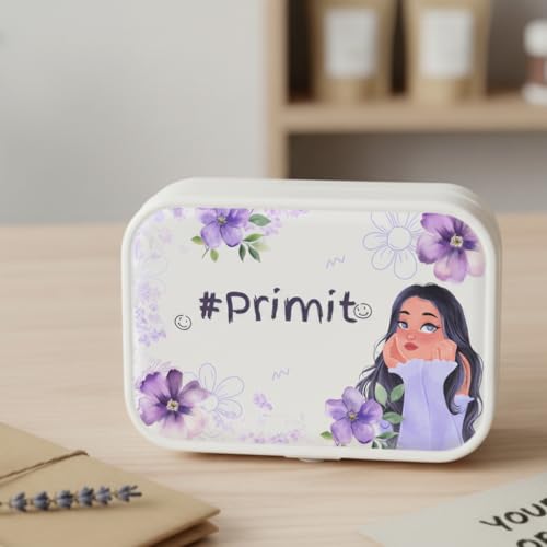 Image of PRIMIT Personalized Jewelry Box for Women & Girls - Travel Jewelry Organizer with Custom Name & Floral Design, Bridesmaid, Wedding, Anniversary (CuteGirl)