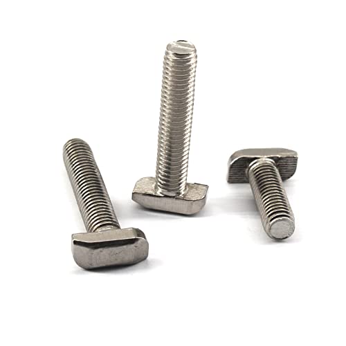 Image of 20Pcs M8x20mm 304 Stainless Steel T-Slot Bolt Full Thread T-Shaped Bolt Screw 17.8mm Head Size