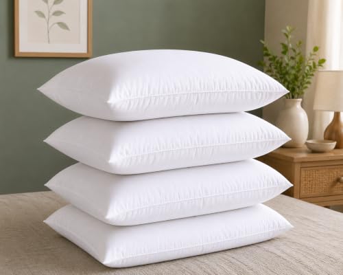 Image of Soft Microfiber Bed Pillows 16 x 24 Inches, White, Pack of 2 (4, White)