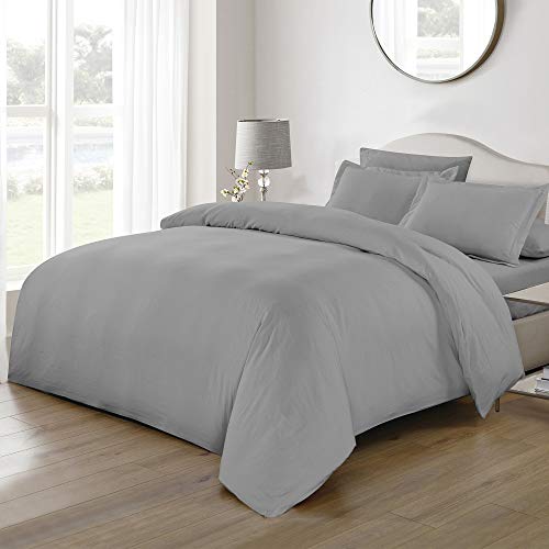 WAVVE Funda de Edredón 150x220 cm para Cama 90 con 1 Funda de Almohada 40x75 cm, Funda Nórdica de Microfibra Suave y Transpirable, Gris Oscuro 2pcs