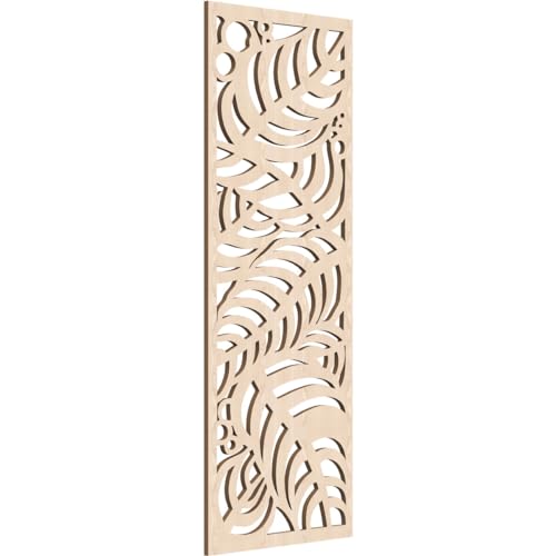 Image of 17 3 /8 inchW x 44 3 /8 inchH x 3 /8 inchT Mills Decorative Fretwork Wood Wall Panels, Red Oak