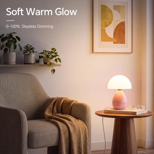 Image of Dawnwake Mushroom Lamp Table Lamp for Bedroom-Small Desk Table Lamps,Pink