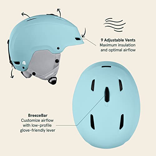 Retrospec Zephyr Ski & Snowboard Helmet For Adults - Adjustable With 9 Vents - Abs Shell & Eps Foam - Matte Blue Ridge - Medium 55.5-59Cm #TOP1