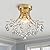 Bestier Modern Gold Crystal Semi-Flush Mount Chandelier Lighting Ceiling Light Fixture Lamp for Diningroom Bathroom Bedroom Livingroom 3 E12 Bulbs Required D13.5 inch X H11.6 inch