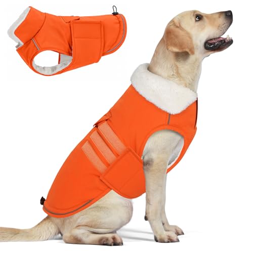 Extra Warm Dog Coat, Waterproof Dog Winter Jacket with Leash Port...