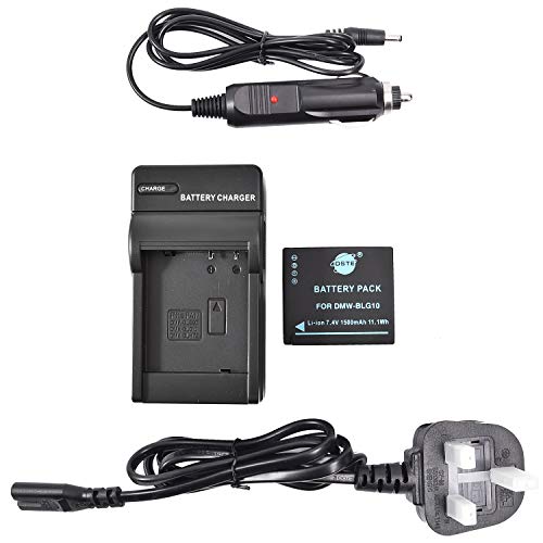 DSTE? DMW BLG10 Replacement Li Ion Battery + Charger DC120U for Panasonic LUMIX DMC GF3, DMC GF5, DMC GF6, DMC GX7 SLR Cameras