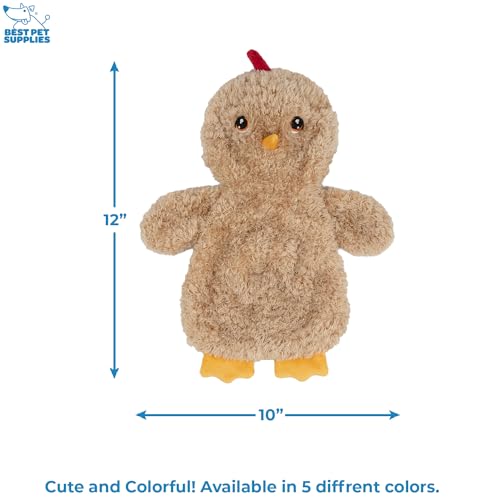 Image of Best Pet Supplies Interactive Squeaky Dog Chew Toy, Ideal Dog Toys for Chewers, Small, Medium & Large Dogs, and Fetch Lovers - Crinkle Chicken (Khaki), Large