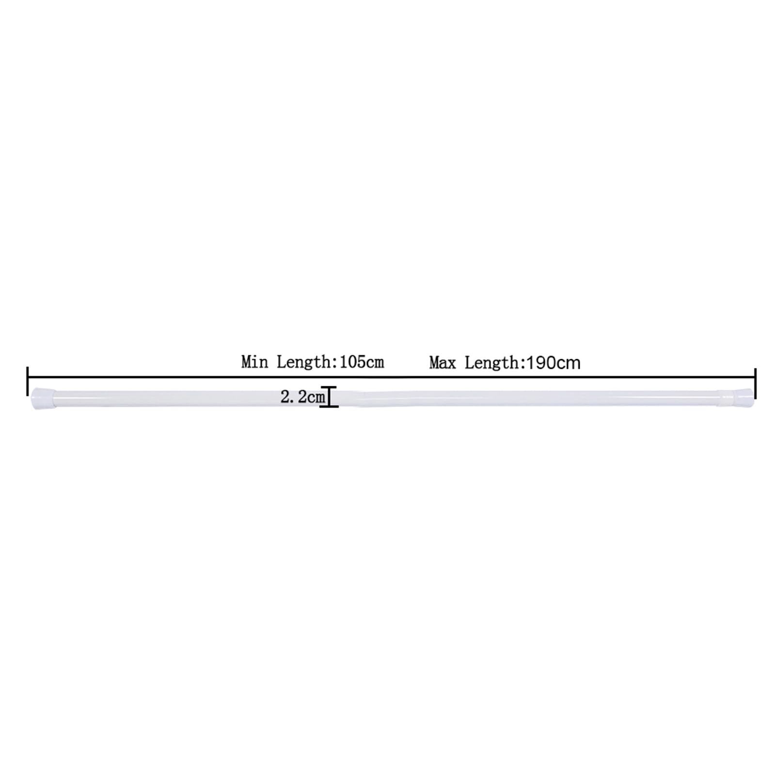 Ausla Tringle à Rideau Télescopique en Métal, Extensible 105-190cm, Sans Perçage, avec Patins Antidérapants pour Salle de Bain, Chambre, Cuisine, Salon