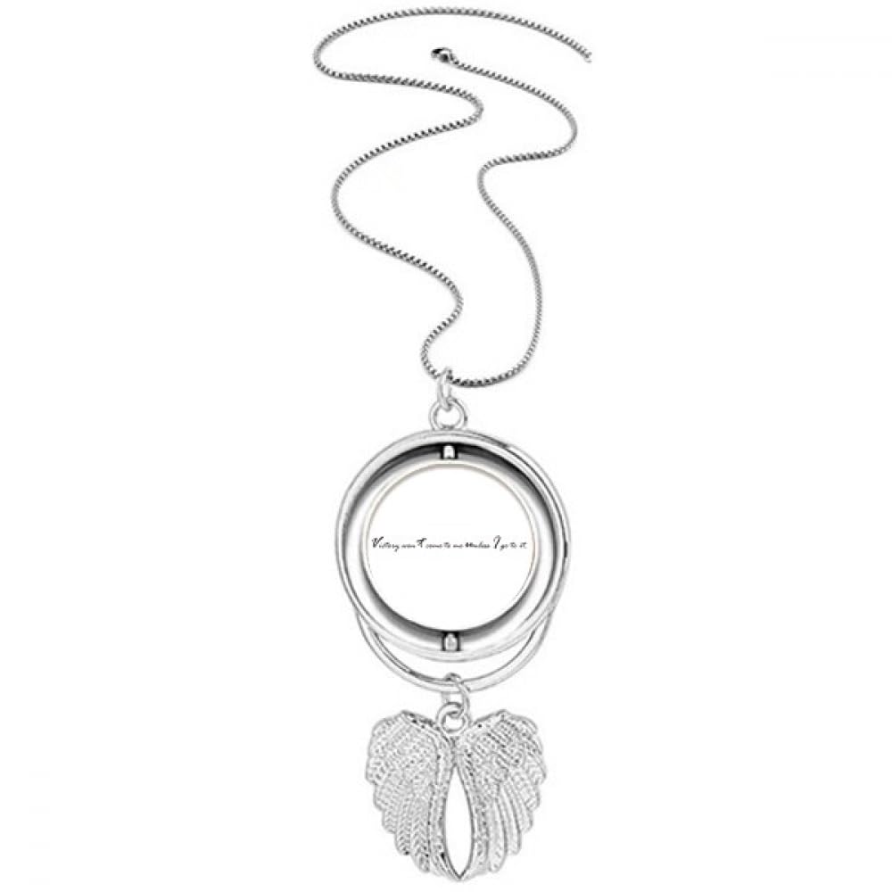Collier pendentif ailes d'ange avec citation inspirante en acier - 4
