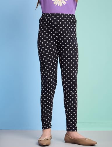 Image of Amazon Brand - Symbol Girl's Cotton Jersey Stretchable Leggings | Ankle Length | Aged 2-14 Years