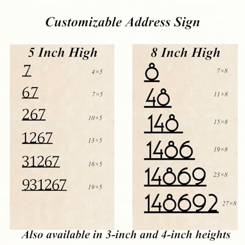 Personalized Metal House Number Sign for Outside Modern, Custom Large Outdoor Street Number Sign Address Number Plaque, Wall Art Decor Unique Handmade Housewarming Gift New Home Gift