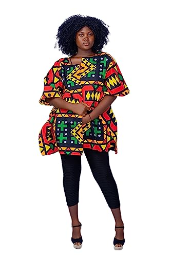 Open Front Ankara Print Top Handmade in Ghana Short Sleeve Patapata Traditional Jacket Regular Size Women