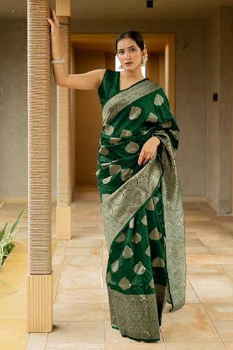 Image of Subham Saree for Woman Silk Cotton Kanjivaram | Soft Easy to Drape Daily Wear Sari with Blouse Fabric
