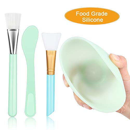 Face Mask Mixing Bowl Set, Senignol 4-in-1DIY Facemask Mixing Tool Kit with Silicone