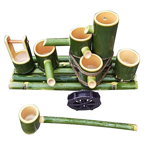 RJYYYDSO Fuente de bambú para jardín, decoración de jardín con Bomba, Juego de Agua, Cascada, esculturas, estatuas, decoración del hogar, Cascada para Exteriores, re(85 centímetros