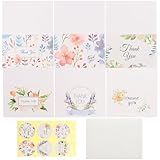 MOTHNUR 2 Sätze Kleine Dankeskarten mit Umschlägen Florale Danksagungskarten für Hochzeit und Trauer Stabile Papierqualität für Einzelhandel Boutique Gastronomie Handliche