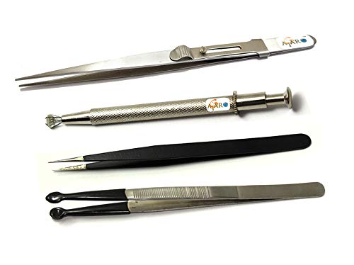 ATAR Set of 4 Jewelry Gem Diamond Prong Tweezers Pickup Tools Gem Tool for Gemstone ATL17 (B08W8YGP72) Amazon Price History, Amazon Price Tracker