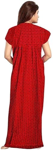 Image of YUKATA Nighty for Women Cotton Printed Maxi Gown Ankle Length Nighty Night Dress Gown for Women Maxi - Free Size (Pack of 2)